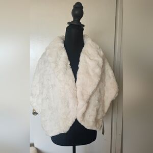 WD.NY Cream Faux Fur Jacket NWT